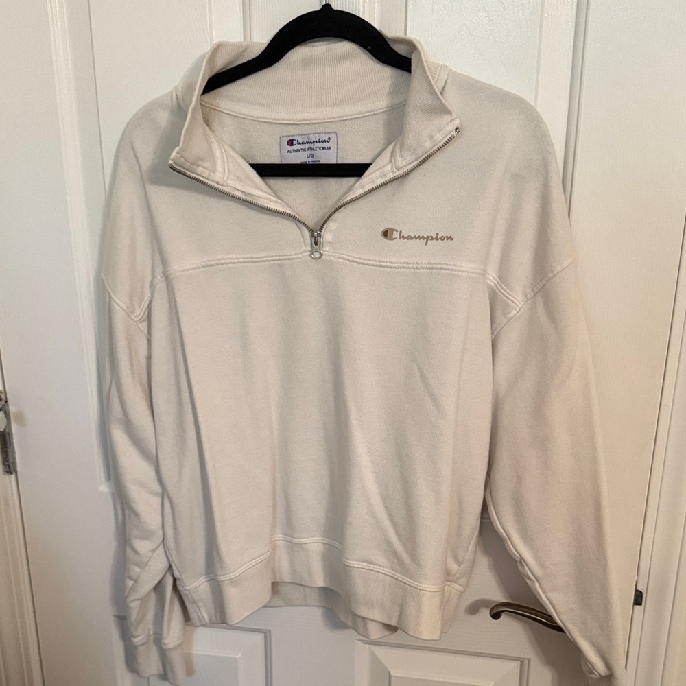 Champion Off-White Quarter-Zip Pullover